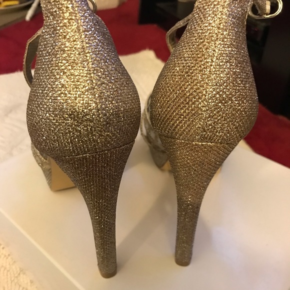 Gold Heeled Evening Sandals - Picture 4 of 6